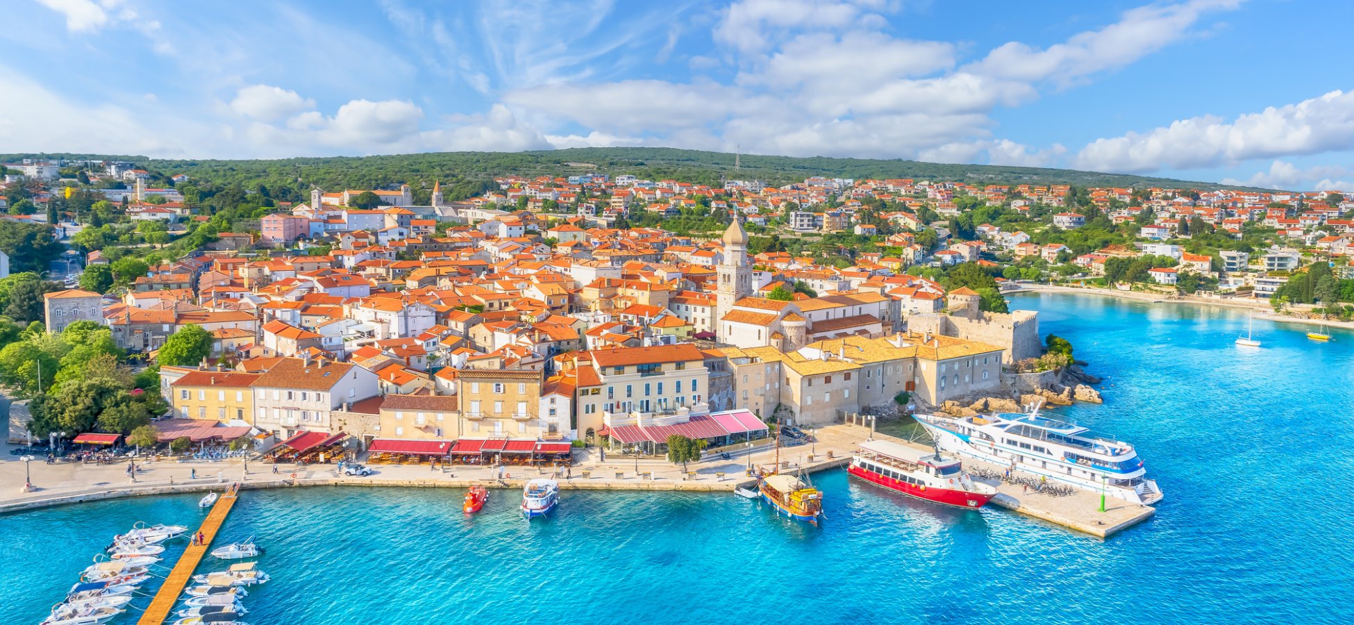 Aerial view with Krk town in Krk island, Croatia &copy; Serenity-H - stock.adobe.com